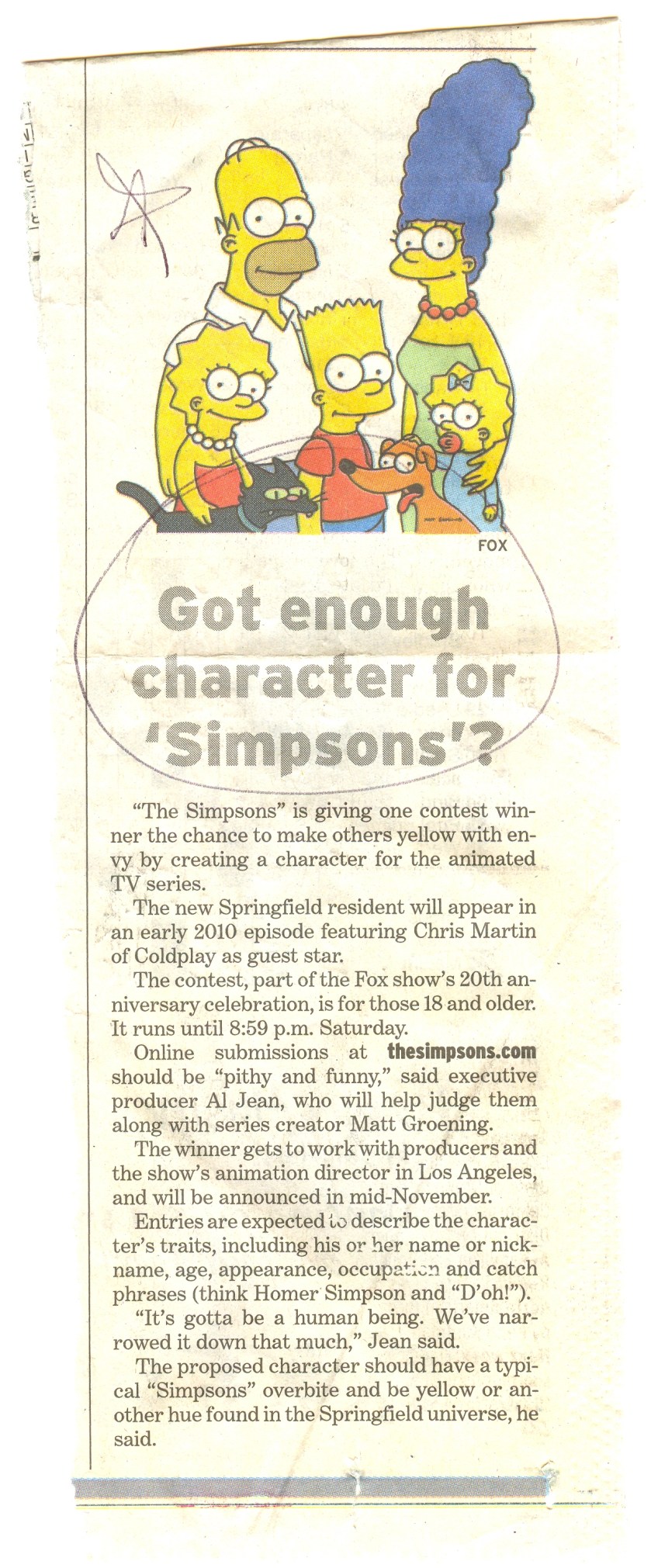 Simpsons Character Contest0001