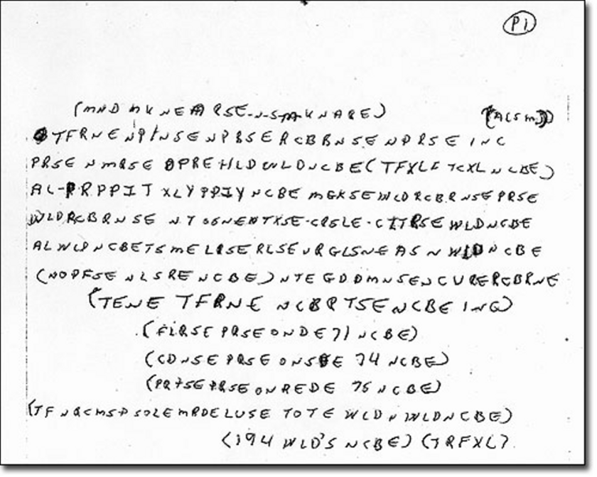 FBI Cryptic Note 1
