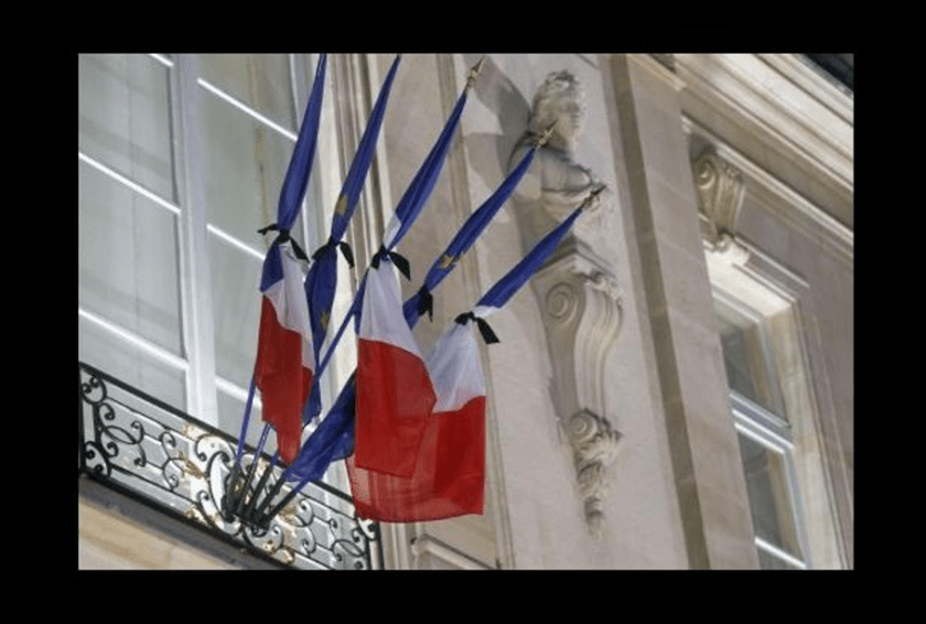 French Flag Half Mast